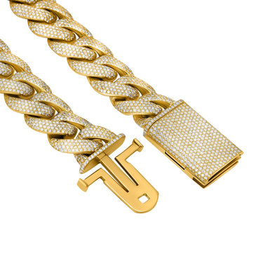 14k Yellow Gold Diamond Cuban Chain 94 Ctw